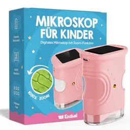 Edubini Digitales Mikroskop für Kinder - Tragbares Mikroskop für Garten & Experimente mit HD-Bildschirm und Fotofunktion