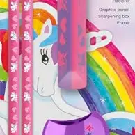 Faber-Castell Einhorn Schreibset mit Bleistift, Spitzer und Radiergummi für Kinder