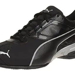 PUMA Herren Tazon 6 FM Low-Top Trainer Schwarz/Silber, Größe 44 EU