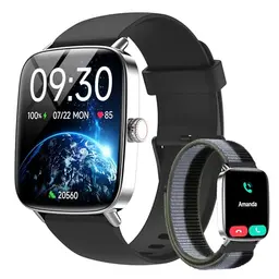 Smartwatch Herren Damen, 1.85" Fitness Tracker mit Telefon, Puls, Schlafmonitor, SpO₂, IP68 Wasserdicht, 110 Sportmodi für Samsung/iOS/Android