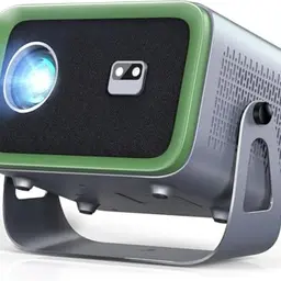 Mini Beamer 4K, 1080P, WiFi6 & Bluetooth, 360° drehbarer Ständer, 50% Zoom, Heimkino, kompatibel mit TV Stick/Smartphone