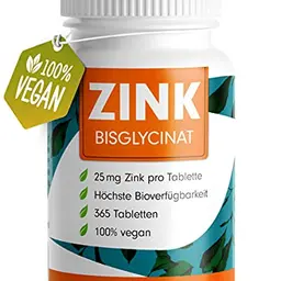 Zink 25mg - 365 vegane Tabletten für optimale Bioverfügbarkeit - Hochdosiert für 1 Jahr - ProFuel