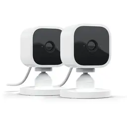 Blink Mini – Smarte 2er Überwachungskamera für innen, 1080p-HD, Nachtsicht, Zwei-Wege-Audio, Bewegungserkennung, Alexa kompatibel