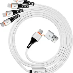 SDBAUX 6-in-1 Multi USB Ladekabel - Schnellladung für iPhone, Samsung, Google, LG, PS5
