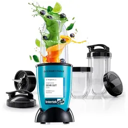 GOURMETmaxx Mr. Magic Power Pro Mixer 400 Watt | Smoothie Maker mit to go Deckel & Zubehörset für Shakes und Smoothies