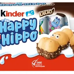 Kinder Happy Hippo Kakao – Knusprige Waffelriegel mit Milch- und Kakaocreme, 1 Packung mit 5 Riegeln (20,7 g)