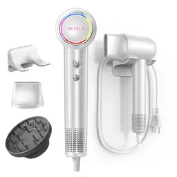 Ionen Haartrockner mit Diffusor, 160.000 U/min, ultraleicht, leise (57dB), 500 Mio. negative Ionen, Thermo-Schutz, Wandhalterung