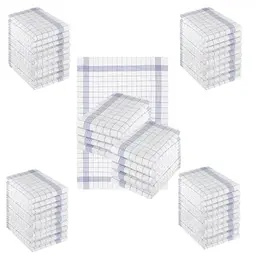 Betz 50er Set Halbleinen Geschirrtücher 50 x 70 cm - Saugstarke Jacquard Küchentücher in Blau