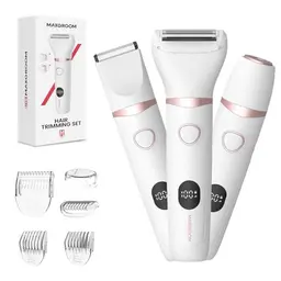 MAXGROOM 3-in-1 Damen Intimrasierer mit Akku, LED, Nass/Trocken, Bikini Trimmer