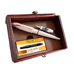 Kalligrafie Set mit Schönschreibfüller und Federn in 2 Strichstärken, 5x Tintenpatronen & Geschenkbox