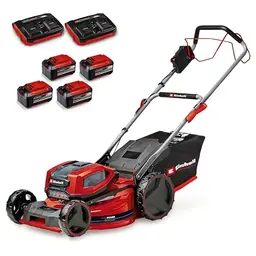 Einhell Akku-Rasenmäher Power X-Change, 52 cm Schnitt, bis 1200 m², Radantrieb, 65 L Fangkorb, inkl. 4 Akkus und Ladegeräte