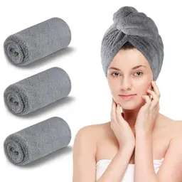 KinHwa Haarturban Mikrofaser 3er Set - Schnelltrocknend, super saugfähig und weich für lange Haare