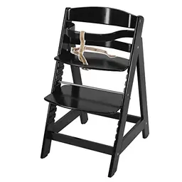 roba Treppenhochstuhl Sit Up III - Mitwachsender Hochstuhl aus Holz, schwarz - 1 Stück