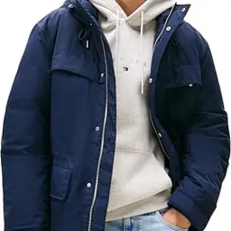 Tommy Jeans Herren Parka City Ready mit Kapuze, Blau, Größe XL