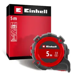 Einhell Bandmaß 5 m - Autolock, Nylonbeschichtung, Magnet-Endhaken, stoßfestes Gehäuse