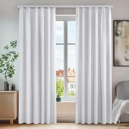 Deconovo Blickdichter Thermovorhang Weiß, 175x140 cm, Silber Grau, 2er Set