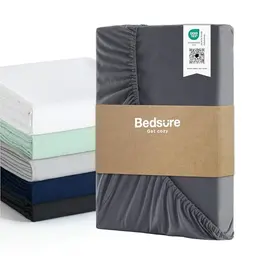 Bedsure Spannbettlaken 160x200 cm für Boxspringbett - Weiches Leintuch in Grau
