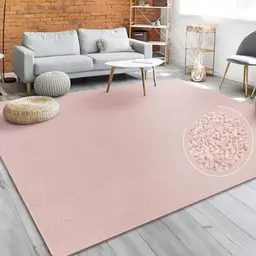Teppich modern einfarbig in Pastellrosa, Größe: 120x170 cm