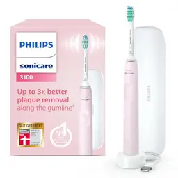 Philips Sonicare 3100 elektrische Schallzahnbürste, Sugar Rose, mit Andruckkontrolle, Timer & Reiseetui