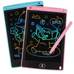 2er Set LCD Schreibtafel 8,5 Zoll für Kinder - Umweltfreundliches Lernspielzeug Geschenk für Mädchen 3-6 Jahre