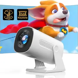 AKIYO Mini Beamer 1080P mit Bluetooth 5.2, 270° Drehung und 50% Zoom - Kompatibel mit iOS/Android/PS5