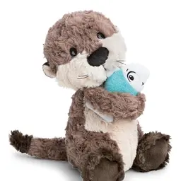 NICI Kuscheltier Otter Oda mit Fisch 25 cm - Weiches Plüschtier zum Kuscheln und Spielen - Tolle Geschenkidee