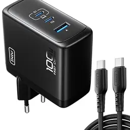 INIU 100W USB-C Schnellladegerät mit 3 Ports und Kabel für MacBook, iPad, iPhone 14/15/16, Galaxy S23/S24, Steam Deck