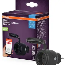 OSRAM SMART+ ZIGBEE Außensteckdose mit Energieverbrauchskontrolle, IP44, Schwarz