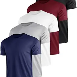 E-LIINJOYE Herren Polyester T-Shirt 5er Set, XL
