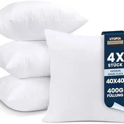 Utopia Bedding Kissenfüllung 40 x 40 cm, 4er Set (Weiß)
