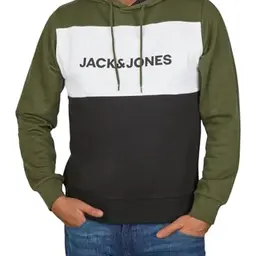 JACK & JONES Herren Hoodie mit Druck, Regular Fit, Kapuzenpullover, Größe 3XL, Farbe: Forest Night
