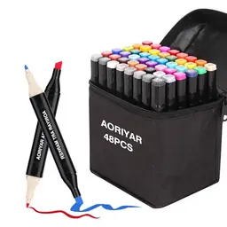Aoriyar 48 Farben Kunstmarker Set, Dual Tip Künstlerstifte für Zeichnung und Illustration