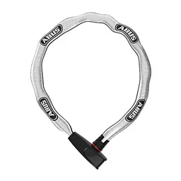 ABUS Kettenschloss Catena 6806K – Leichtes Fahrradschloss mit Textilschlauch – 110 cm – reflektierendes Grau
