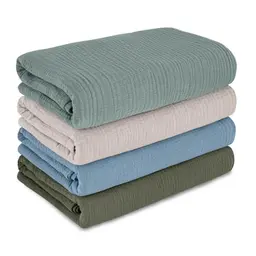 Baby Pucktuch 4er Pack - Mullwindel und Musselin Decke 95x100 cm für Neugeborene und Babys