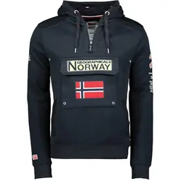 Geographical Norway GYMCLASS Hoodie für Herren - Langarm Sweatshirt mit Kängurutasche (Marineblau, L)