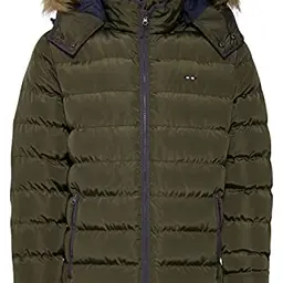FQ1924 Aksel Steppjacke Herren mit Kapuze und Kunstfell - XL, Deep Depths
