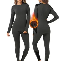 Terecey Thermounterwäsche Damen Set - Warme Skiunterwäsche für Winter, Joggen und Skifahren