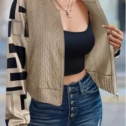 Damen Strickjacke Herbst Khaki Lässig, Offene, Lockere, Leichte, Gemütliche Strickjacke, Small