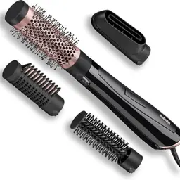 BaByliss Perfect Finish Warmluftbürste 1000W - 3 Aufsätze, 2 Temperaturstufen, Ionen-Technologie, schwarz