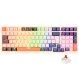Rii Mechanische Gaming Tastatur mit QWERTZ, 75% Layout und Roten Schaltern