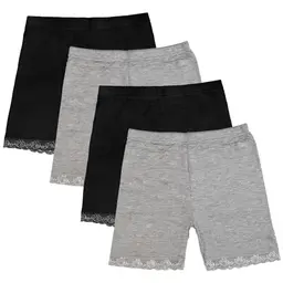 GENTABY Mädchen Unterhose Shorts 4er Pack für 3-4 Jahre - Schwarz und Weiß