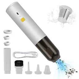 WODHMIEY Kabelloser Staubsauger, 14000 Pa, 30 Minuten Laufzeit, für Auto und Zuhause, wiederaufladbar, USB-C (Weiß)