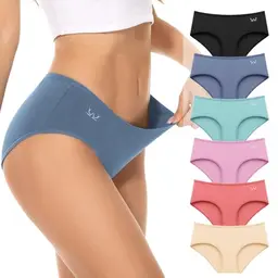 PULIOU Damen Unterhosen 6er Pack Baumwolle, Atmungsaktive Unterwäsche in hellen Farben