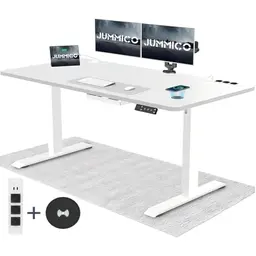 JUMMICO Höhenverstellbarer Schreibtisch 160x80cm mit kabelloser Ladestation