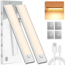 LED Unterbauleuchte Küche mit Bewegungsmelder - Warmweiß, Akku, kabellos, USB aufladbar, Schranklicht