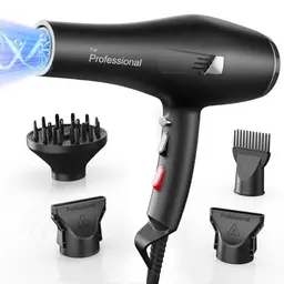 Dekuri Föhn Ionen, Profi Haartrockner mit Diffusor und Stylingdüsen, starke Leistung und 2,5 m Kabel