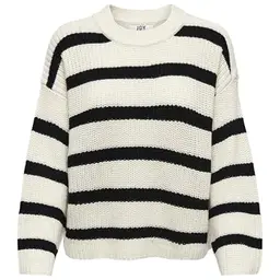 JDY Damen Pullover, gestreift, Farbe: Eggnog, Größe: S
