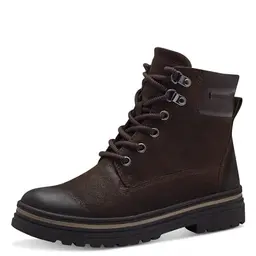 MARCO TOZZI Damen Flache Schnürstiefel mit Reißverschluss, Braun (Cafe Comb), Größe 38