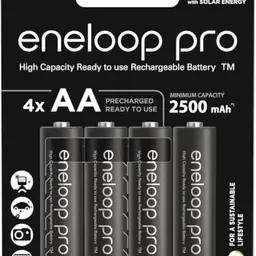 eneloop pro AA/Mignon Ni-MH-Akkus, 4er-Pack, mindestens 2500 mAh, schwarz