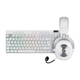 Logitech G PRO X TKL kabellose Gaming-Tastatur und PRO X 2 Wireless Headset - Weiß, QWERTZ Layout